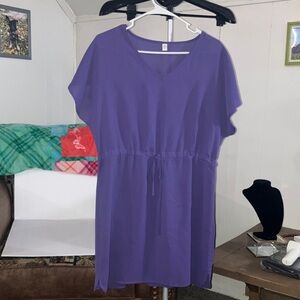 Purple beach cover up NWOT